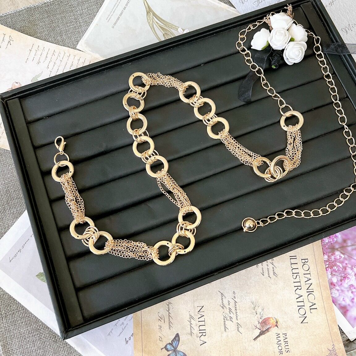 🌸Thắt lưng Dây nịt xích ( đai váy ) 🌿 Freesize móc xích 🌿 xích dây tròn 🌿