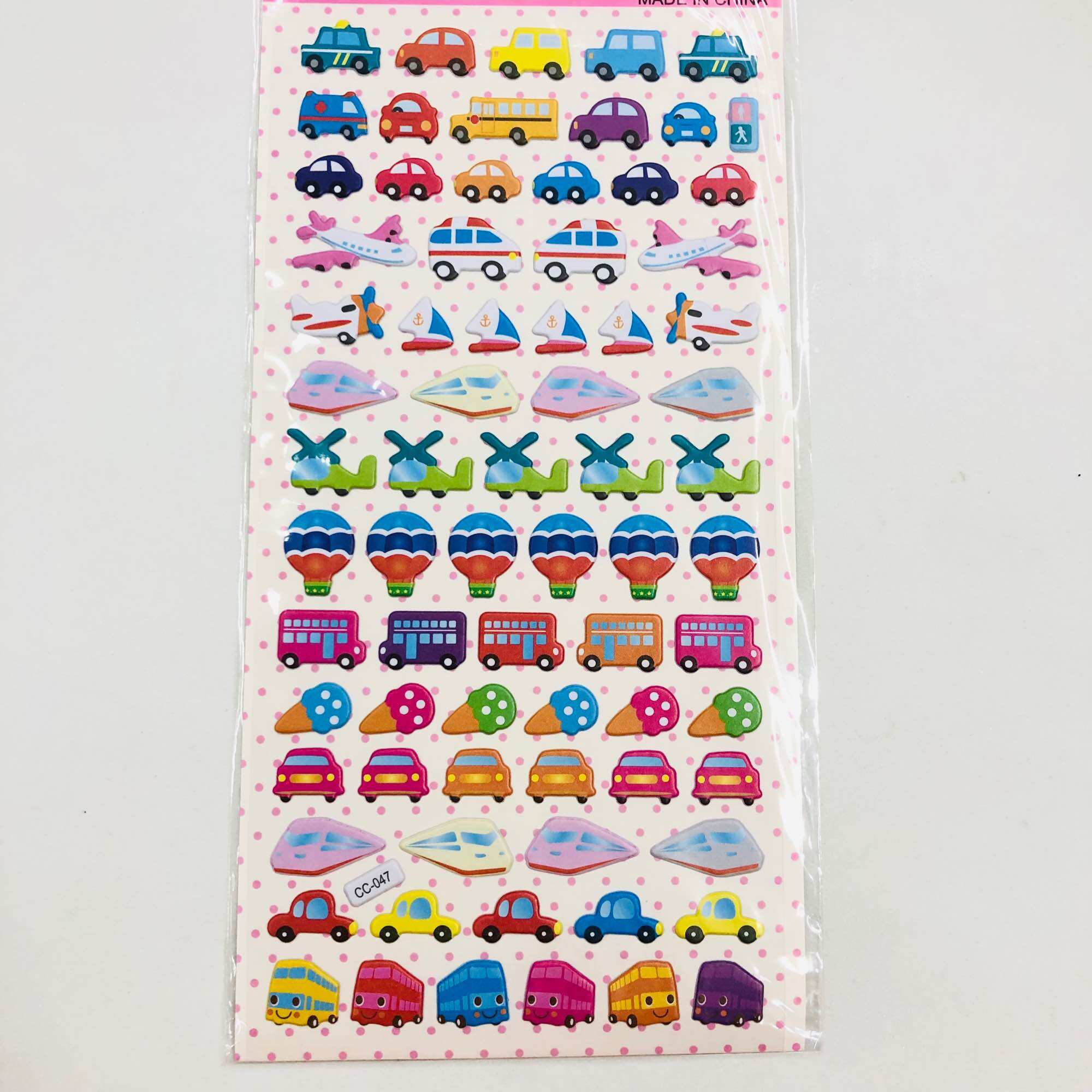 Vỉ 100 Sticker nổi 3D mini, Sticker trang trí siêu cute