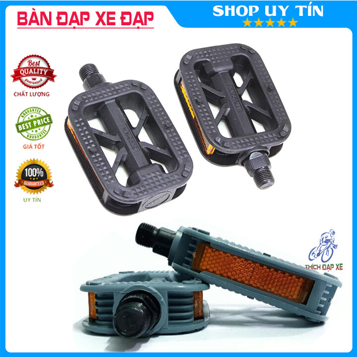 Bàn đạp Pedal xe đạp thường, xe đạp thể thao nhựa cao cấp phản quang