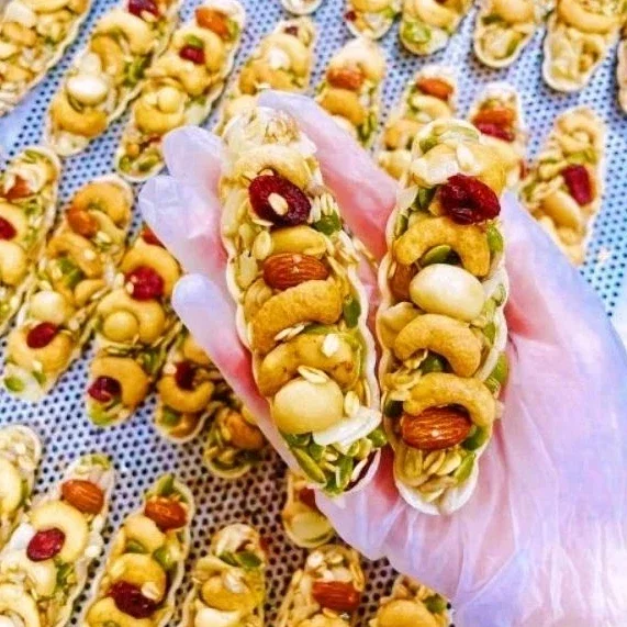 1kg bánh thuyền mix hạt có macca, giòn tan, ăn vặt, ăn kiêng