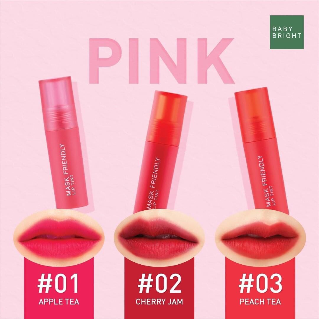 [Full màu] Son Tint Lì Baby Bright Mask Friendly Lip Tint