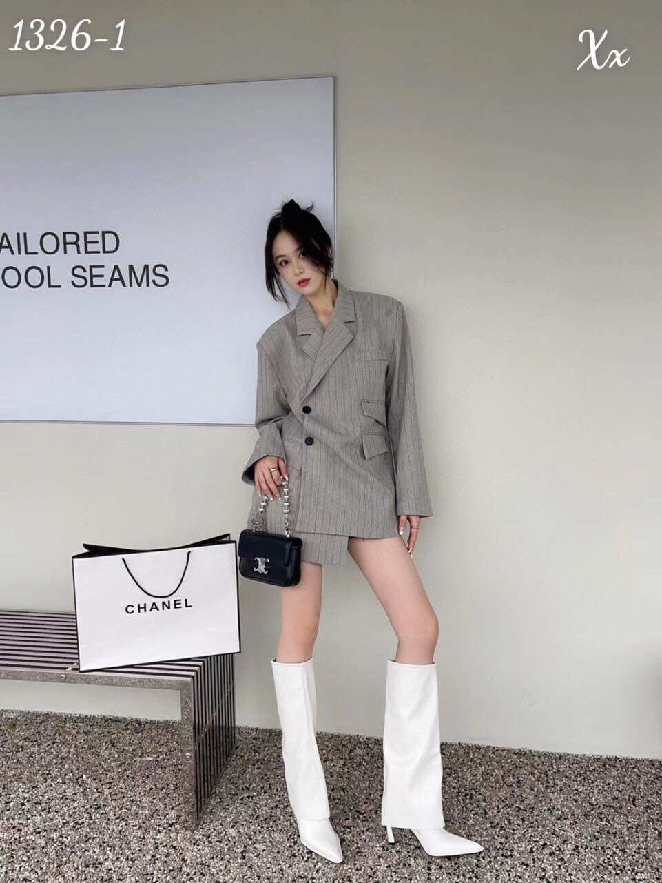Boot cao gót da nhúm dáng cao bụng chân - cao cấp