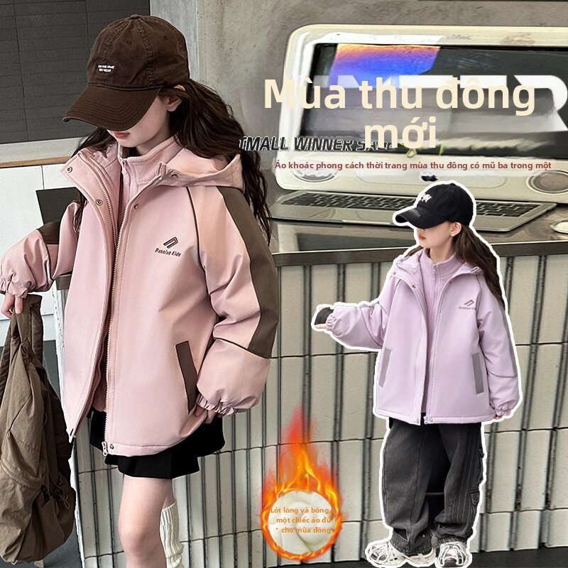 AOBIXIONG | Áo Khoác Ngoài Mới Thu 3-trong-1 Chống Gió Có Thể Tháo rời