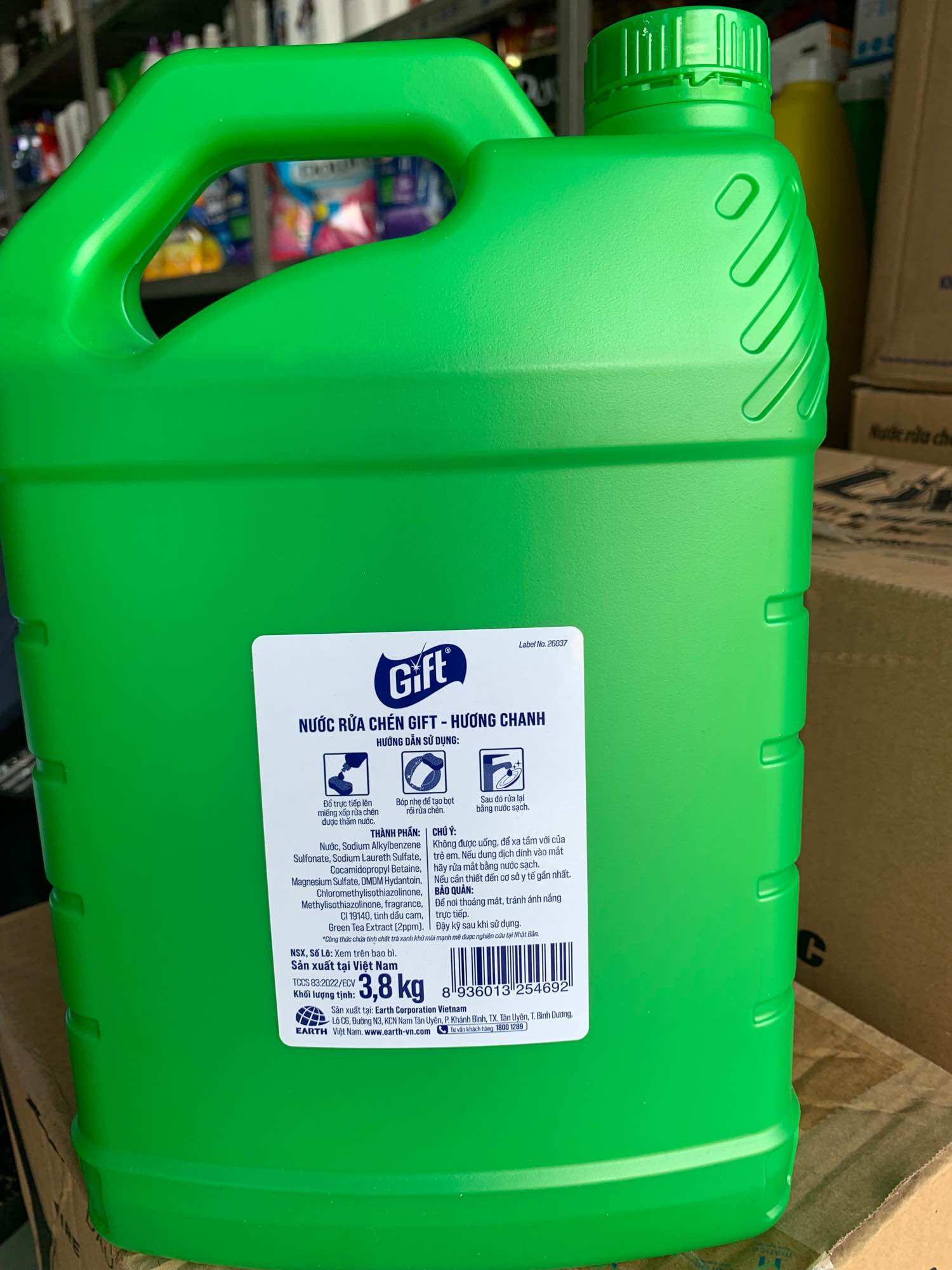 Nước rửa chén Gift hương trà chanh can 3,8kg