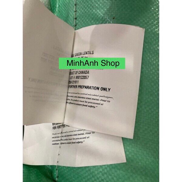 1kg đậu Lăng xanh hữu cơ Canada