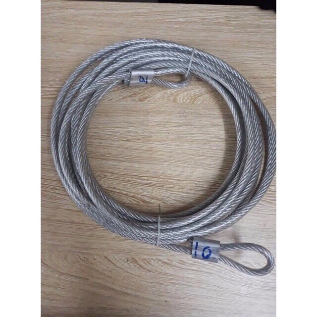 Dây cáp khoá xe bọc nhựa phi 10mm