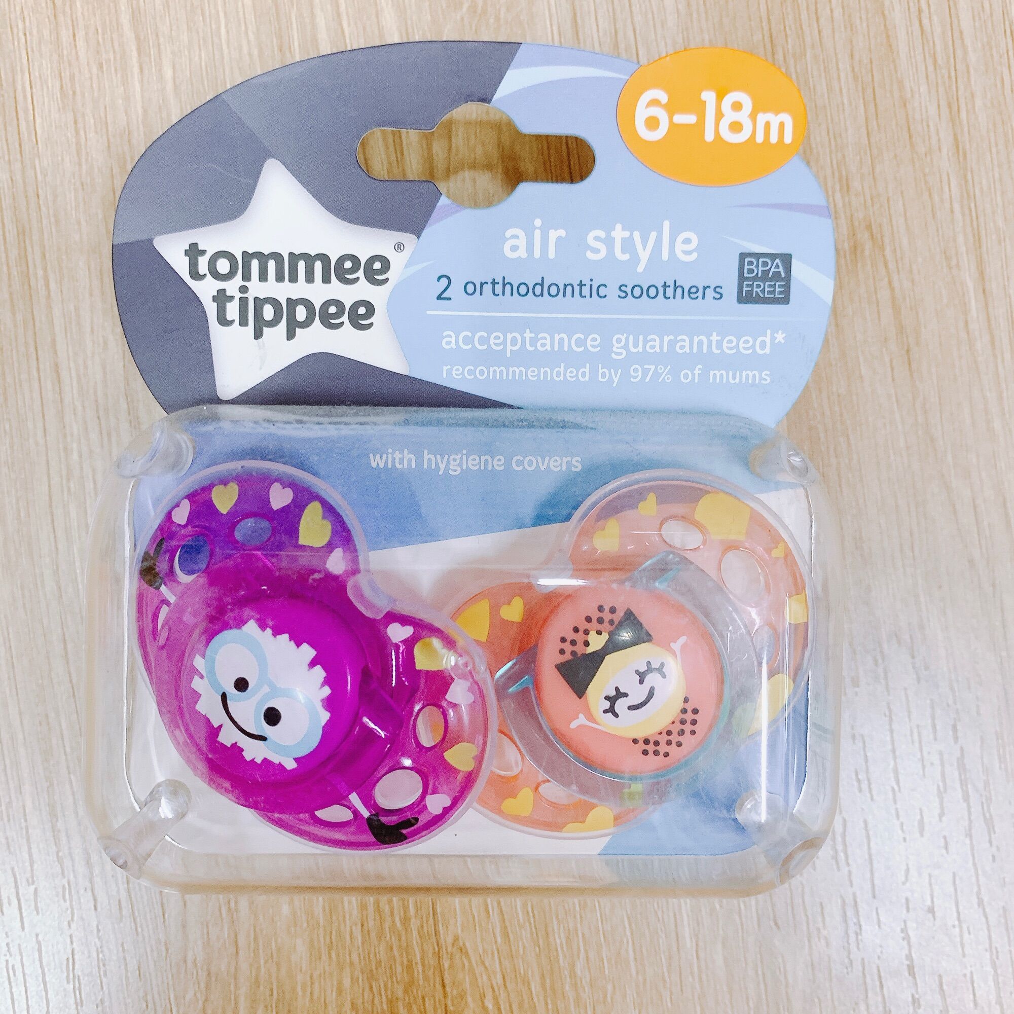 Ti ngậm dạ quang cho bé Tommee Tippee Night Time 6-18 tháng (vỉ 2 cái)