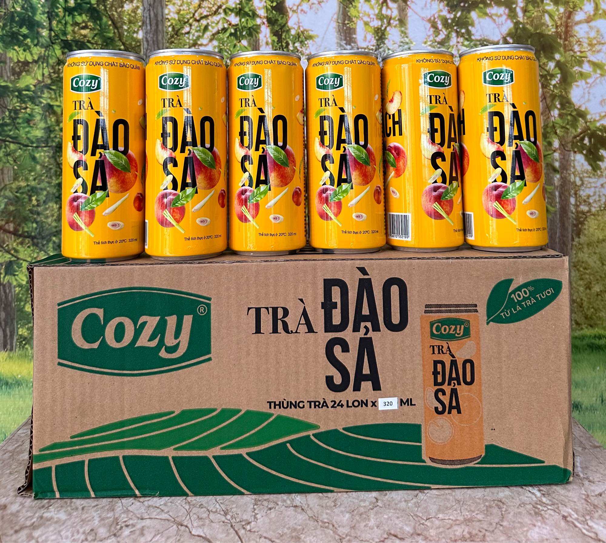1 thùng Trà Đào Sả Cozy /24 Lon *320ml