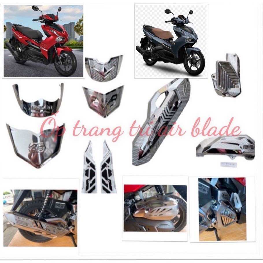 ốp trang trí,bảo vệ air blade 2024-2020 chính hãng crom