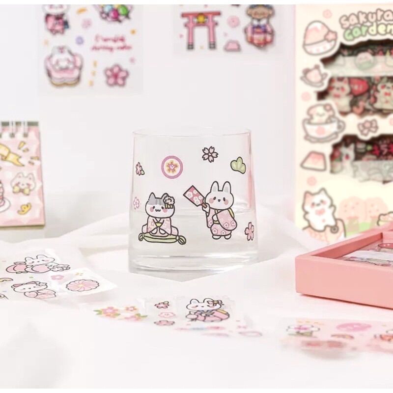 Sticker hộp 100 miếng Sakura cute
