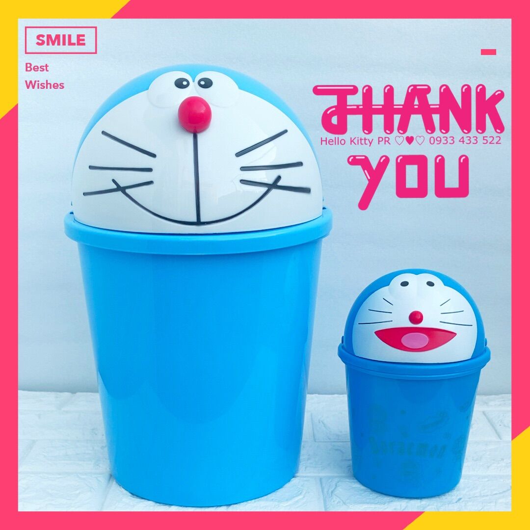 [Freeship MAX] Thùng rác 3D Doremon Doraemon - HelloKitty PR