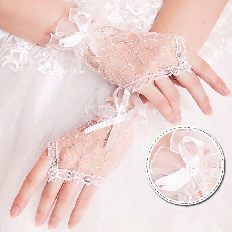 Găng tay xỏ ngón cô dâu, cosplay, lolita, chụp ảnh