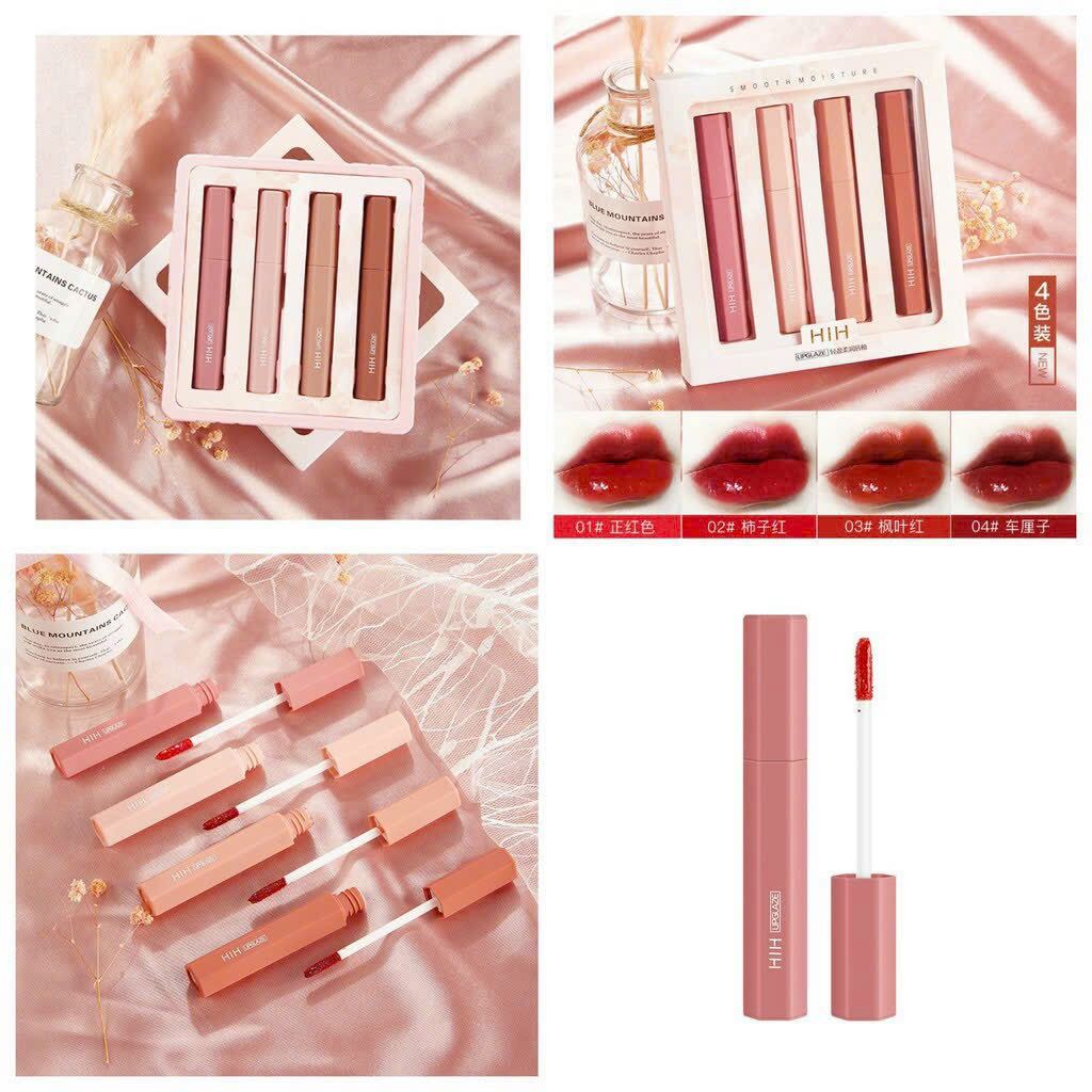 Set 4 Son kem HIH 4 màu siêu lỳ mịn môi