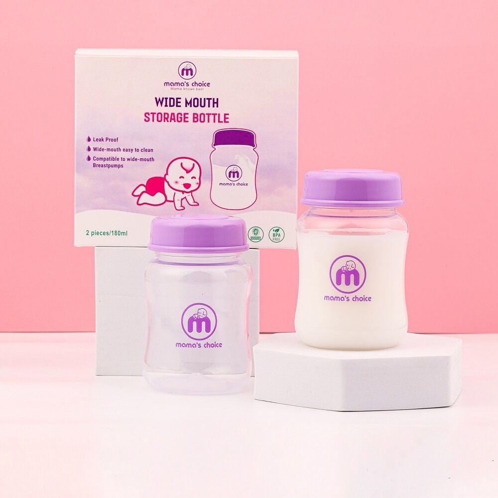 Bình trữ sữa Mama’s Choice cổ rộng 180ml