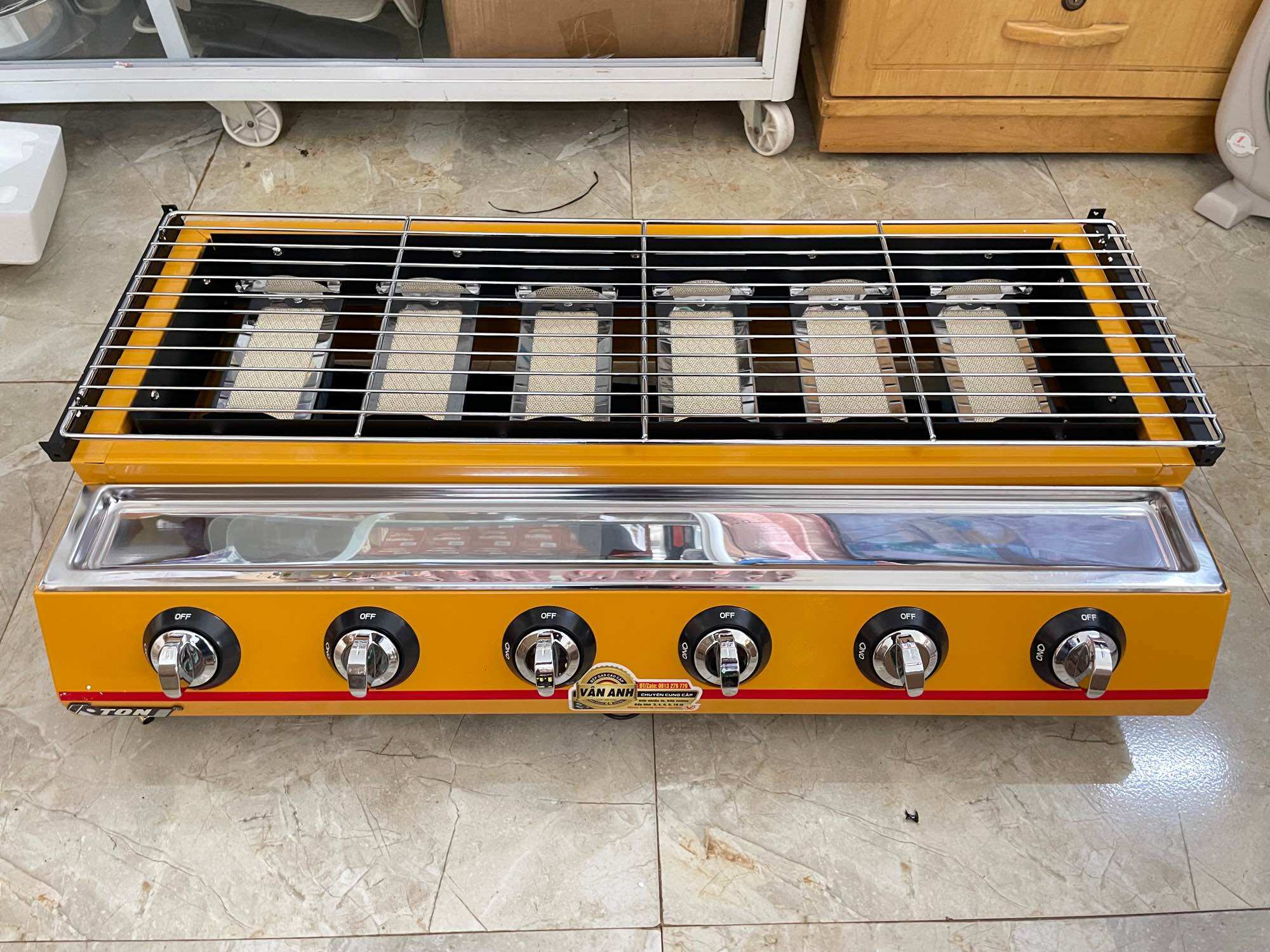 BẾP NƯỚNG GAS 6 LÒ WHATASHI CAO CẤP