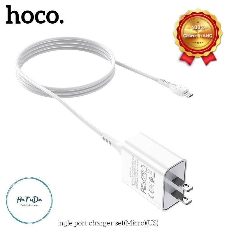 Bộ sạc Hoco c81 micro usb sạc nhanh 2.1A kèm cáp