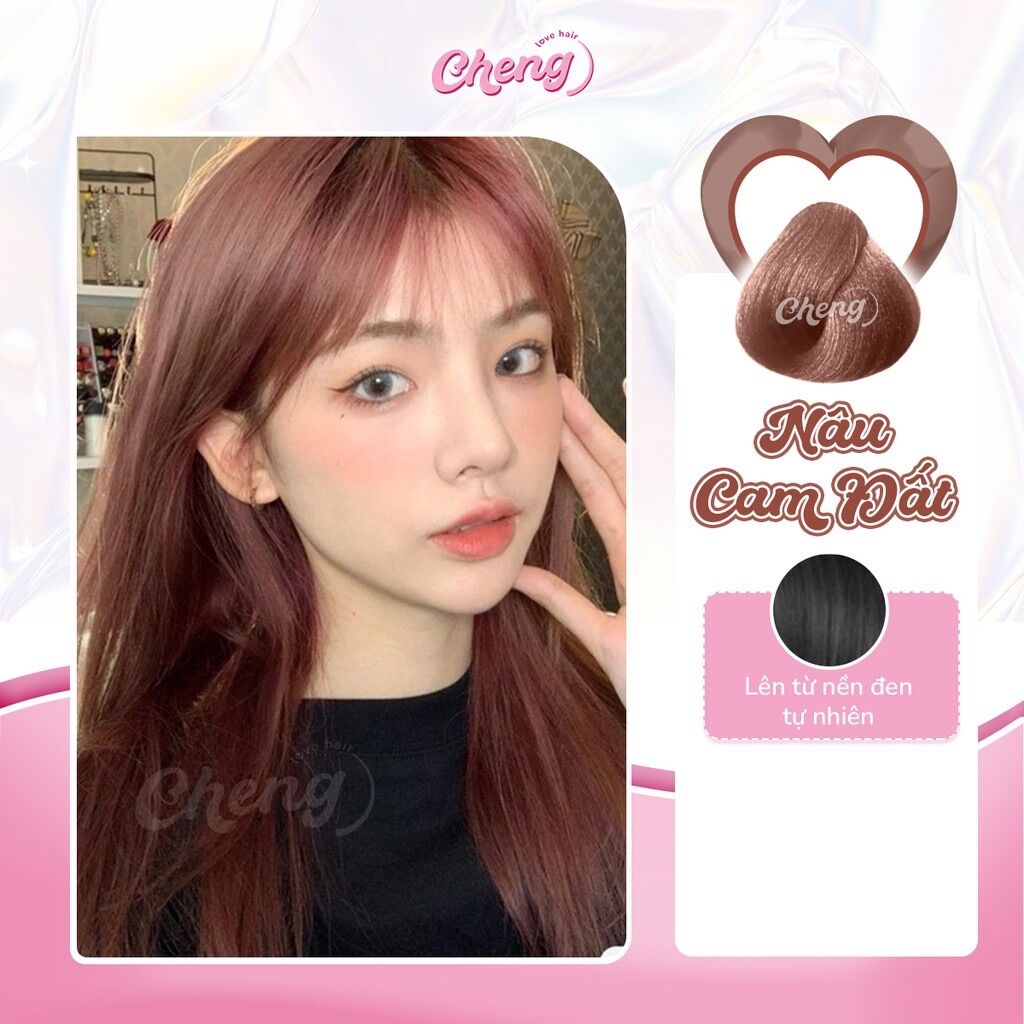 Nhuộm tóc màu nâu cam đất không tẩy