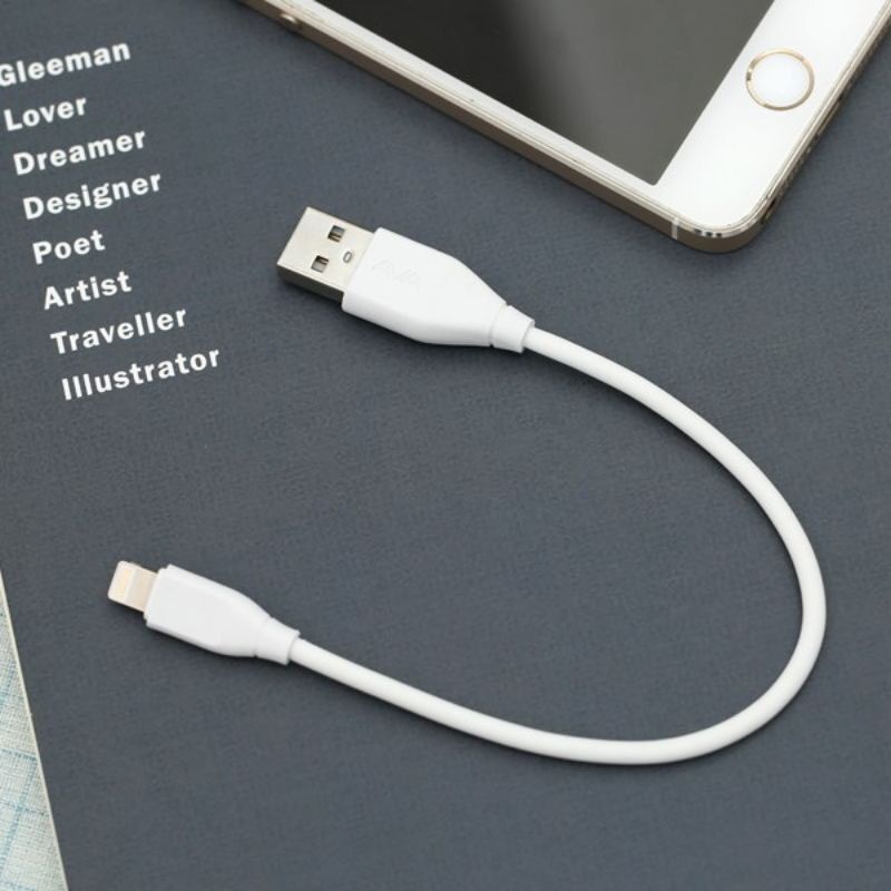 Dây xạc cáp xạc ngắn 25cm chân lightning