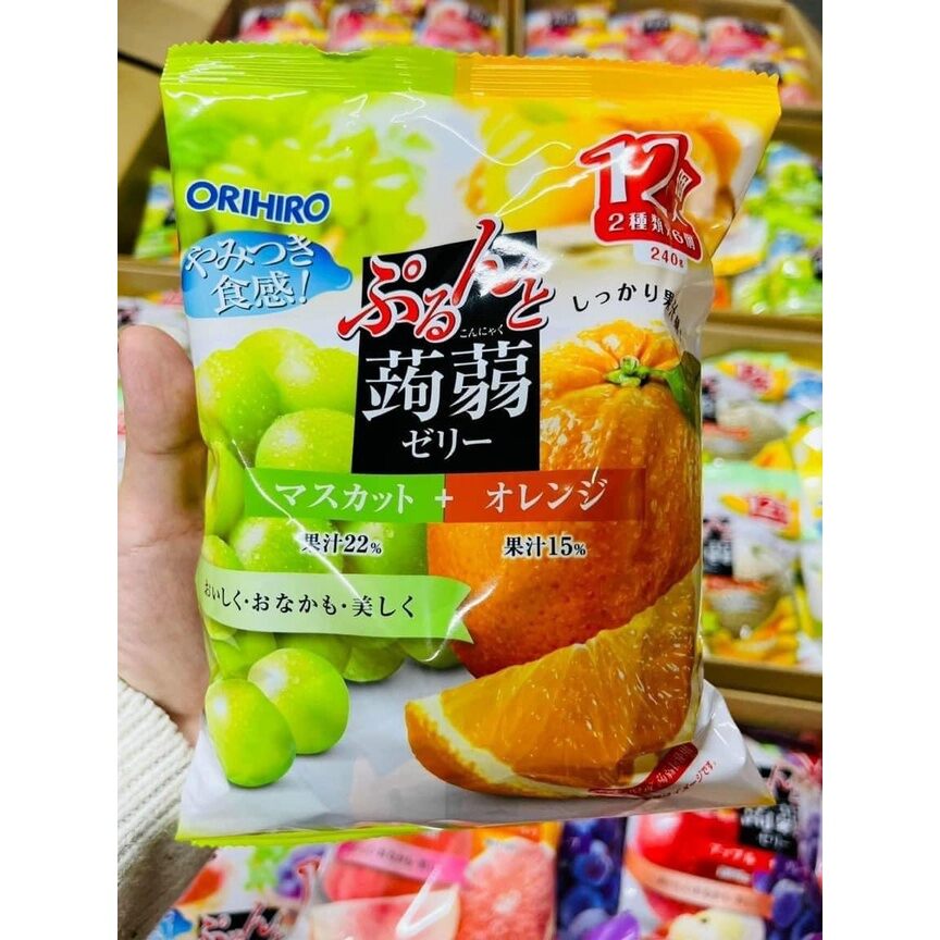 Thạch Orihiro Nhật Bản cho bé và gia đình vị cam nho đào bưởi