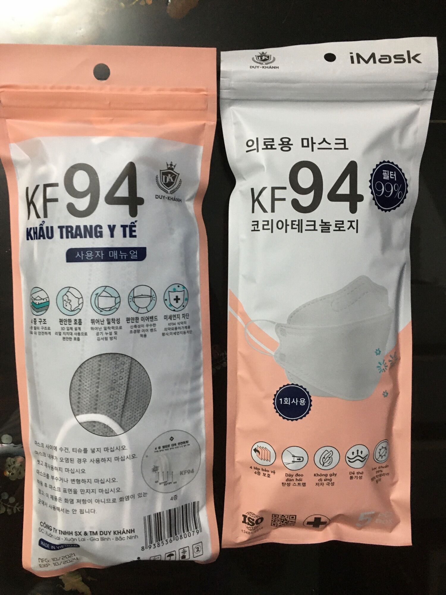 Khẩu trang 4D iMask KF94 Duy Khánh (Gói 10c)