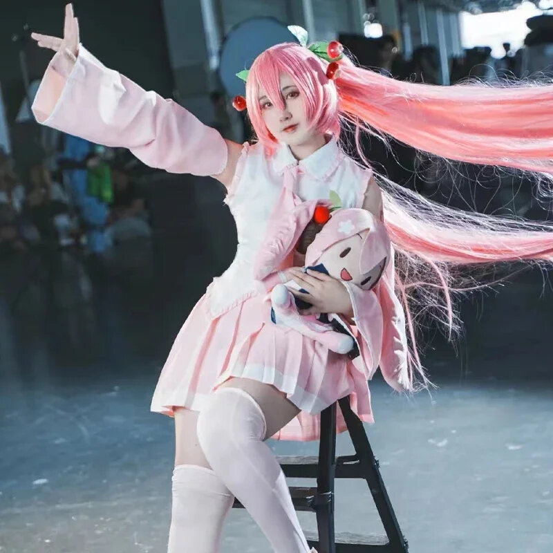 Anime Hiệu Suất Quần Áo Hatsune Miku Hồng Cosplay Kawaii Sakura Đầm Unisex JK Váy Cùng Phù Hợp Cho Halloween Kích Thước Xs-3xl