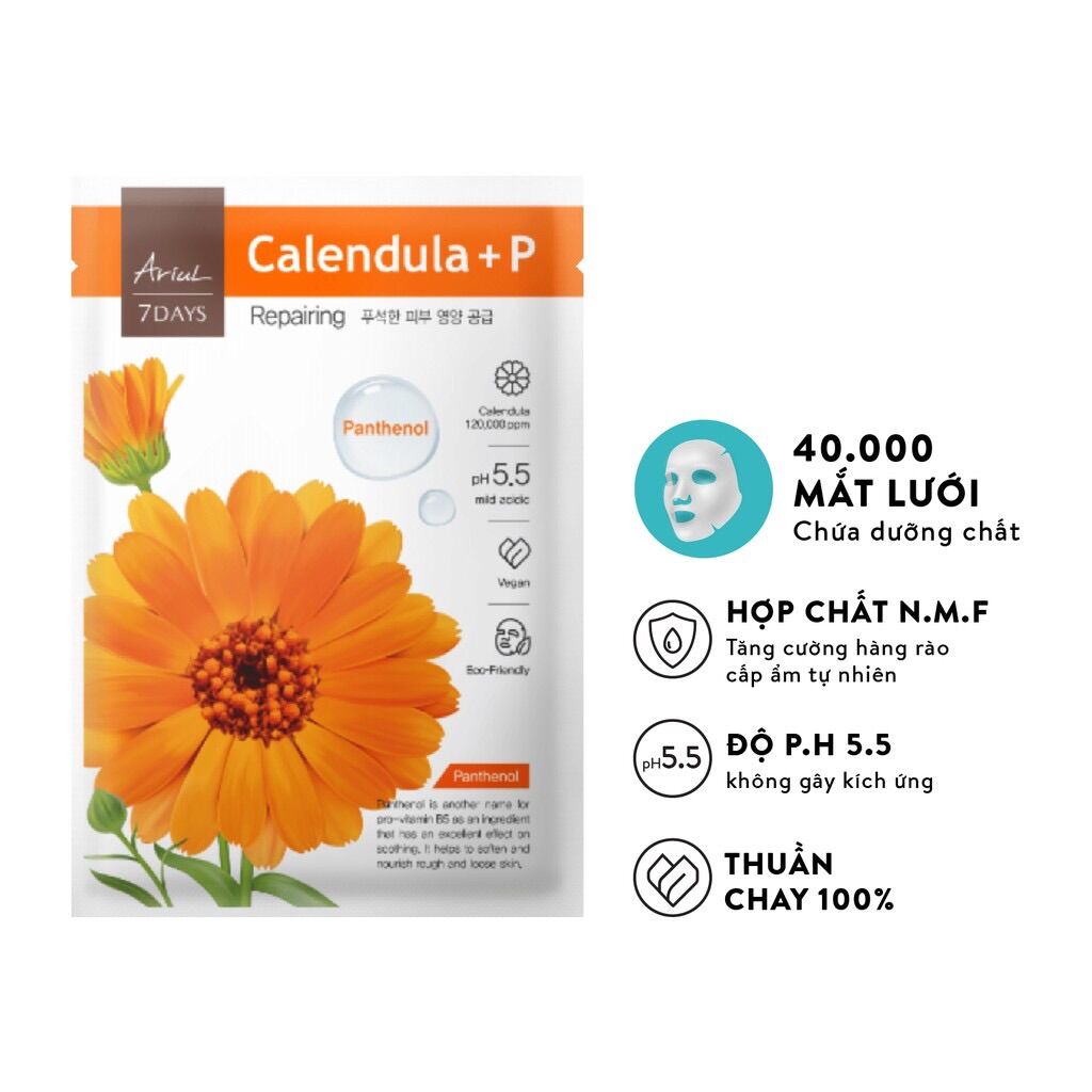 Combo 4 mặt nạ ARIUL 7 DAYS dưỡng sáng da