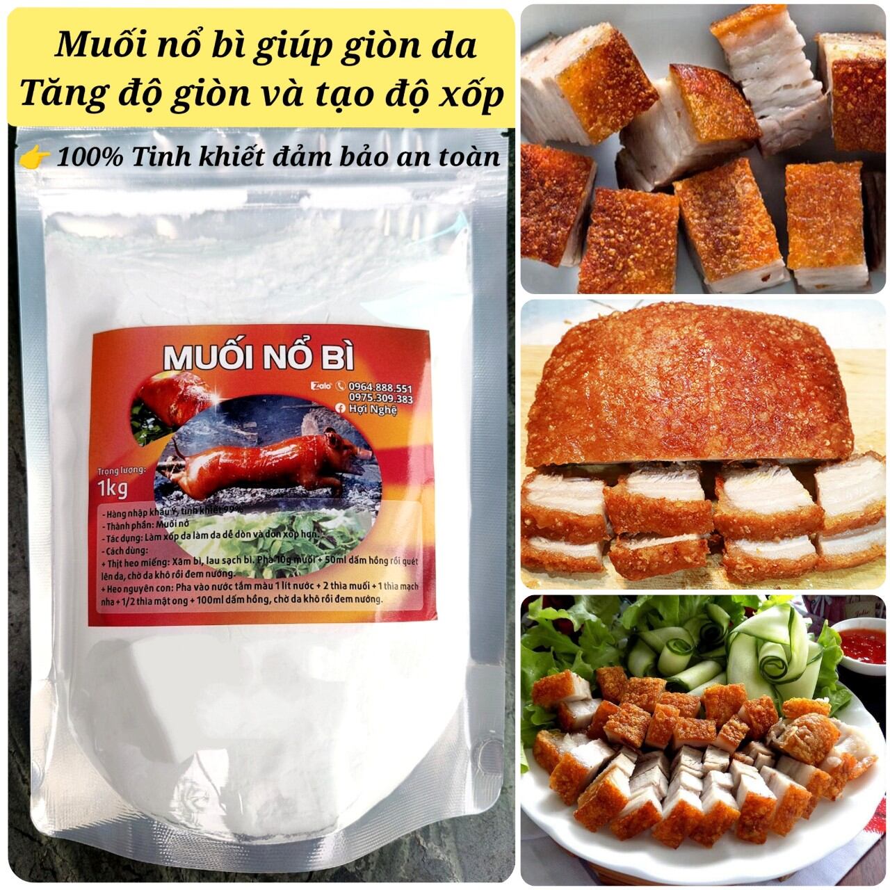 Muối nổ bì tạo độ giòn cho da