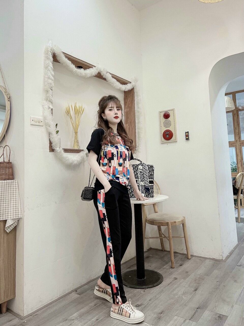 Bộ đồ nữ thun cotton in họa tiết 3D cao cấp