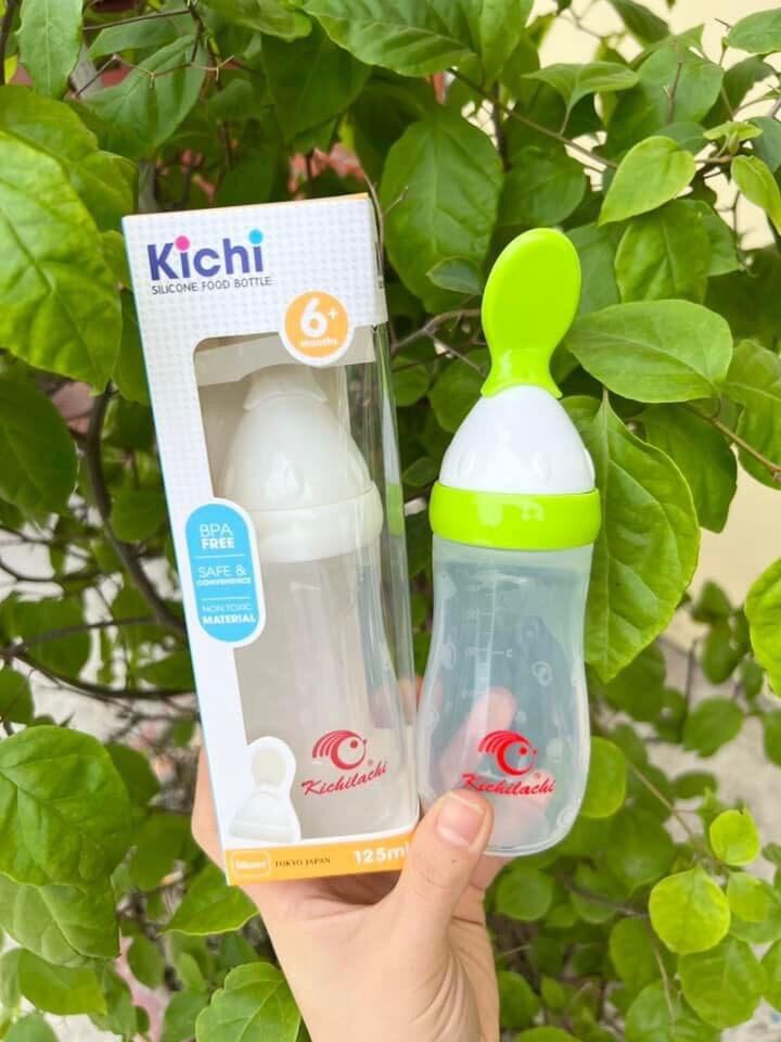 Bình thìa ăn dặm silicon KICHILACHI 125ml