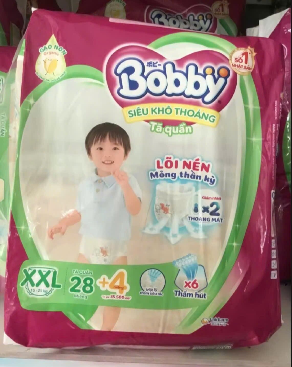 Tặng Thêm 4 Miếng - Tã quần Bobby XXL28 - Tã bỉm quần cho bé Bobby Size XXL