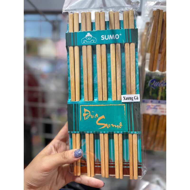 🔥 Set 10 Đôi Đũa Gỗ Ăn Cơm (dài 25cm, có 2 Mẫu)