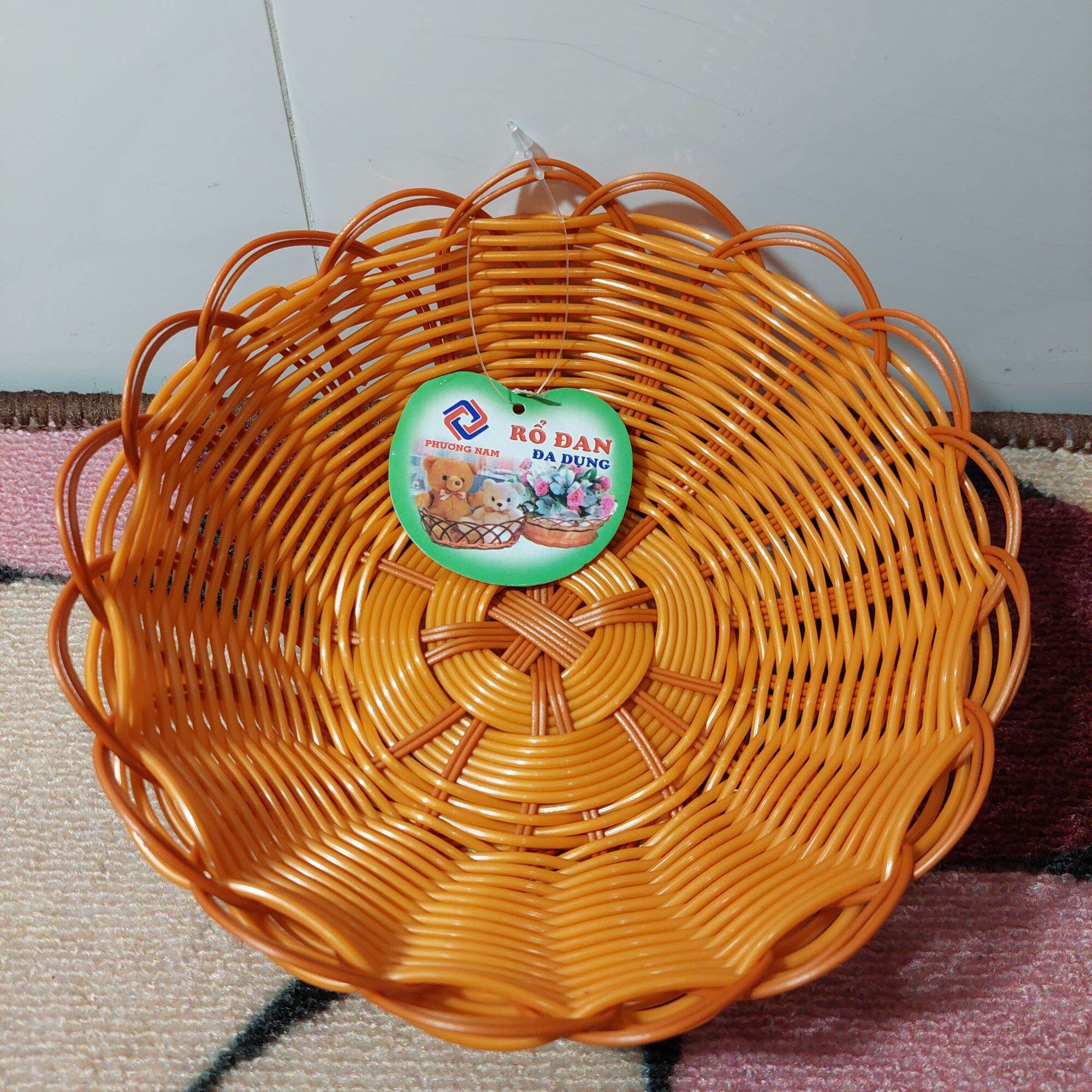 Rổ nhựa đan giả mây sâu lòng