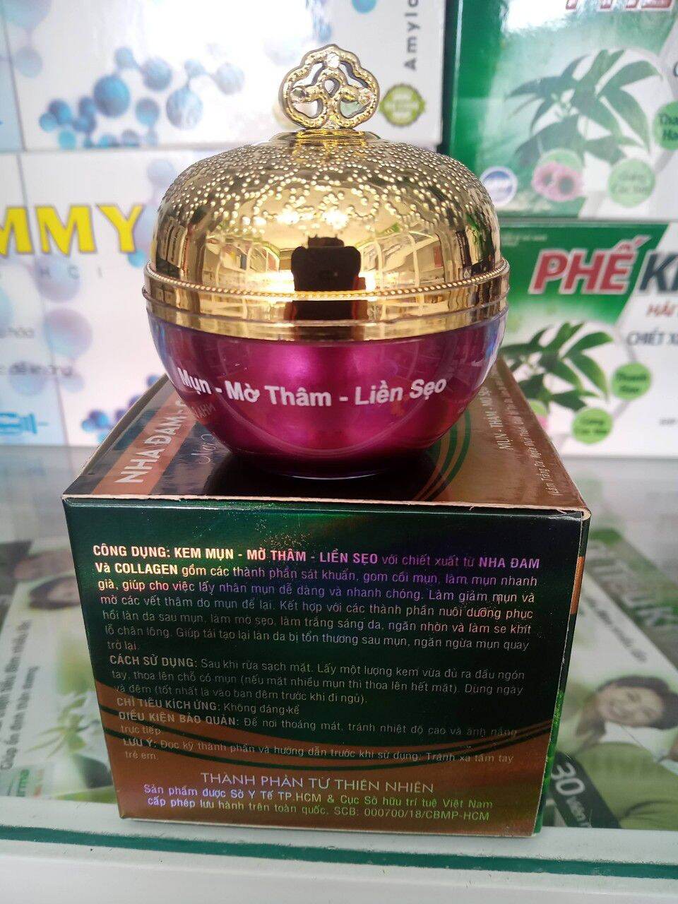 kem mụn thâm, mờ sẹo ,nha đam Collagen pt bert ( hộp15g, 20g, 30g)