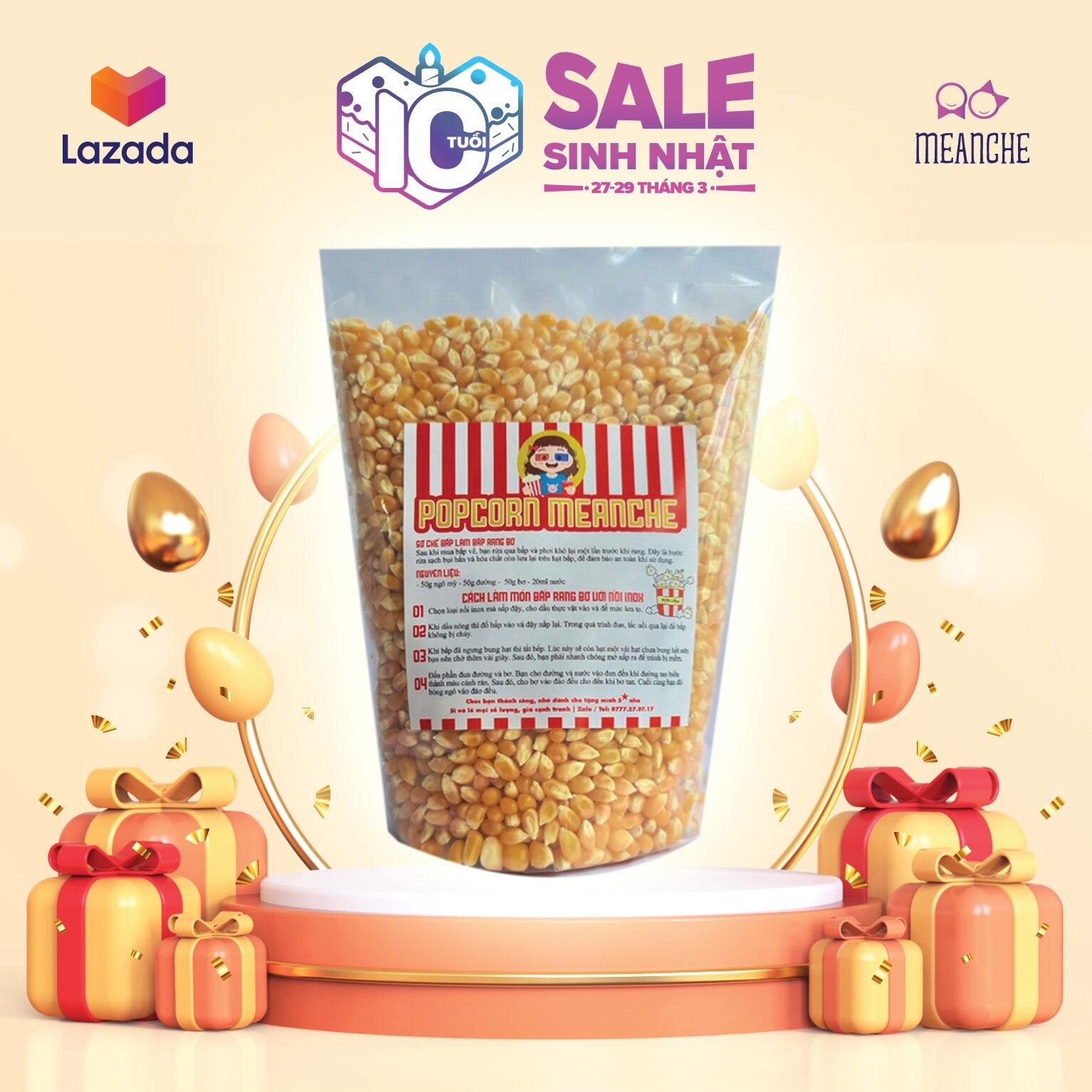 1kg bắp mỹ khô nổ bắp rang bơ meanche, tỷ lệ nổ cao, popcorn hàng nhập khẩu mỹ🍿 dùng làm bắp rang bơ như rạp phim cgv- siêu ngon - siêu dễ - cực thơm ngon