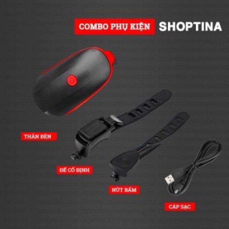 Bộ đèn trước xe đạp ( có còi vs sạc USB )