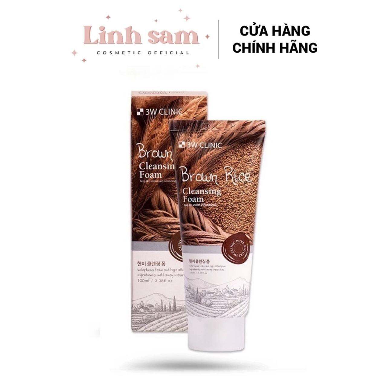 Sữa rửa mặt gạo 3W Clinic Brown Rice Foam Cleansing 100ml