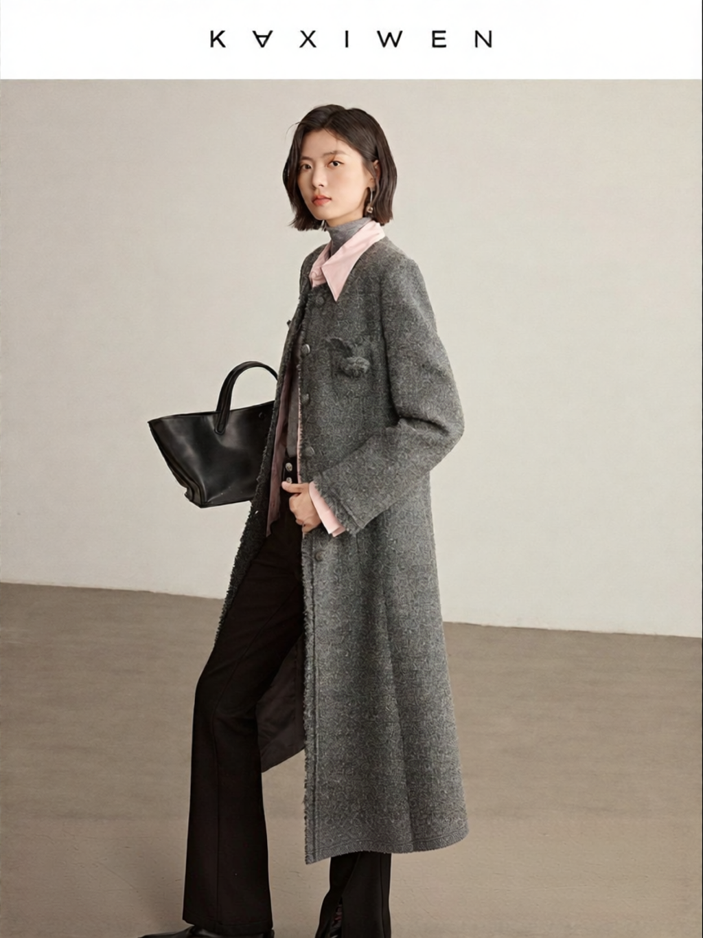 [V-Neck A-Line Fringe Trim Coat,V-Neck A-Line Fringe Trim Coat,] Giá 3,688,000 Đồng*Miễn phí vận chuyển