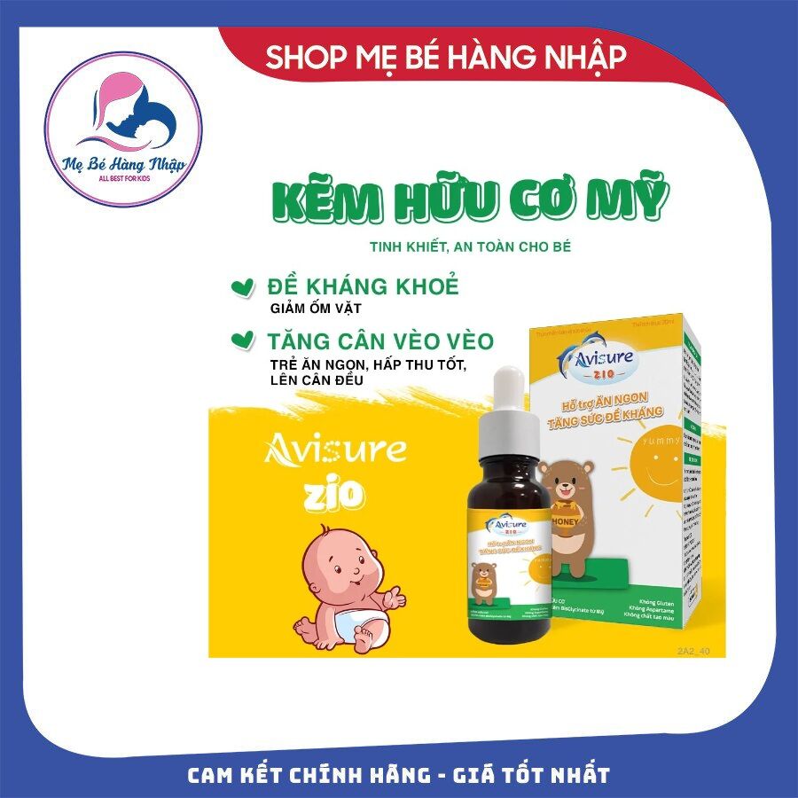 Kẽm Avisure Zio tăng cường sức đề kháng cho bé