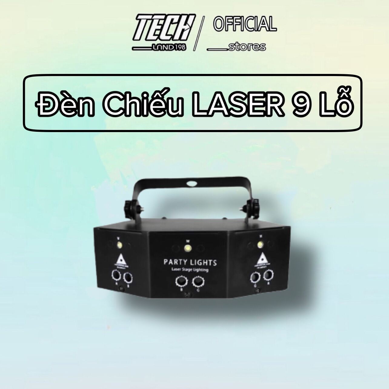 Đèn chiếu LASER 9 lỗ vũ trường cảm biến âm thanh - Đèn LED sân khấu hàng nhập cao cấp