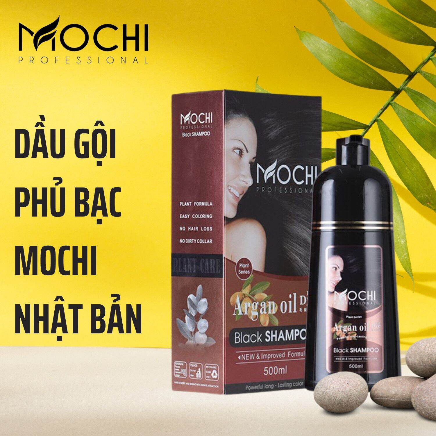 Dầu gội phủ bạc Mochi tóc đen sau 1 lần gội