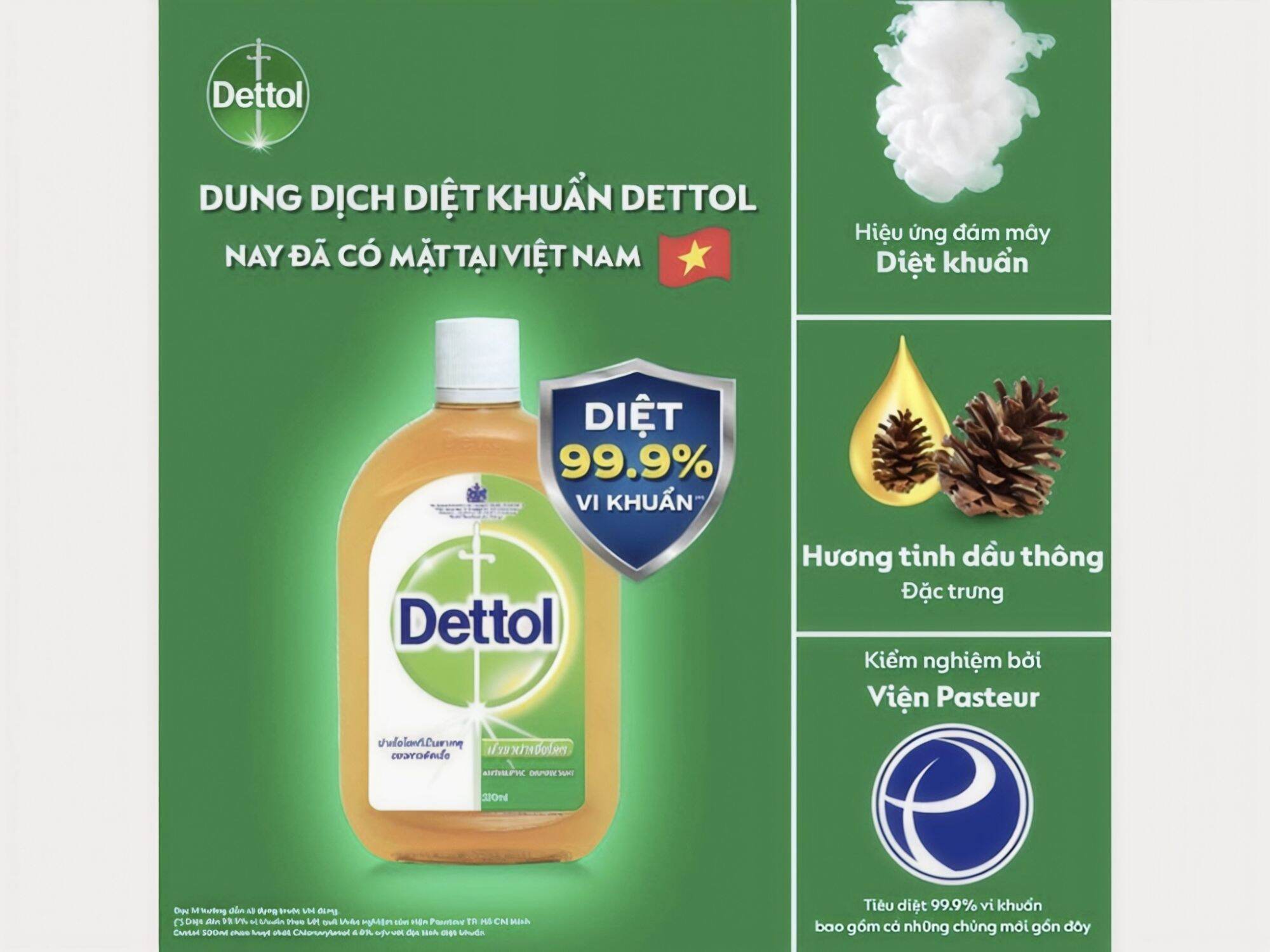 Dung dịch sát khuẩn Dettol 500ML đa năng phù hợp với nhiều mục đích sử dụng như vệ sinh quần áo, bàn ghế, sàn nhà và gia đình.