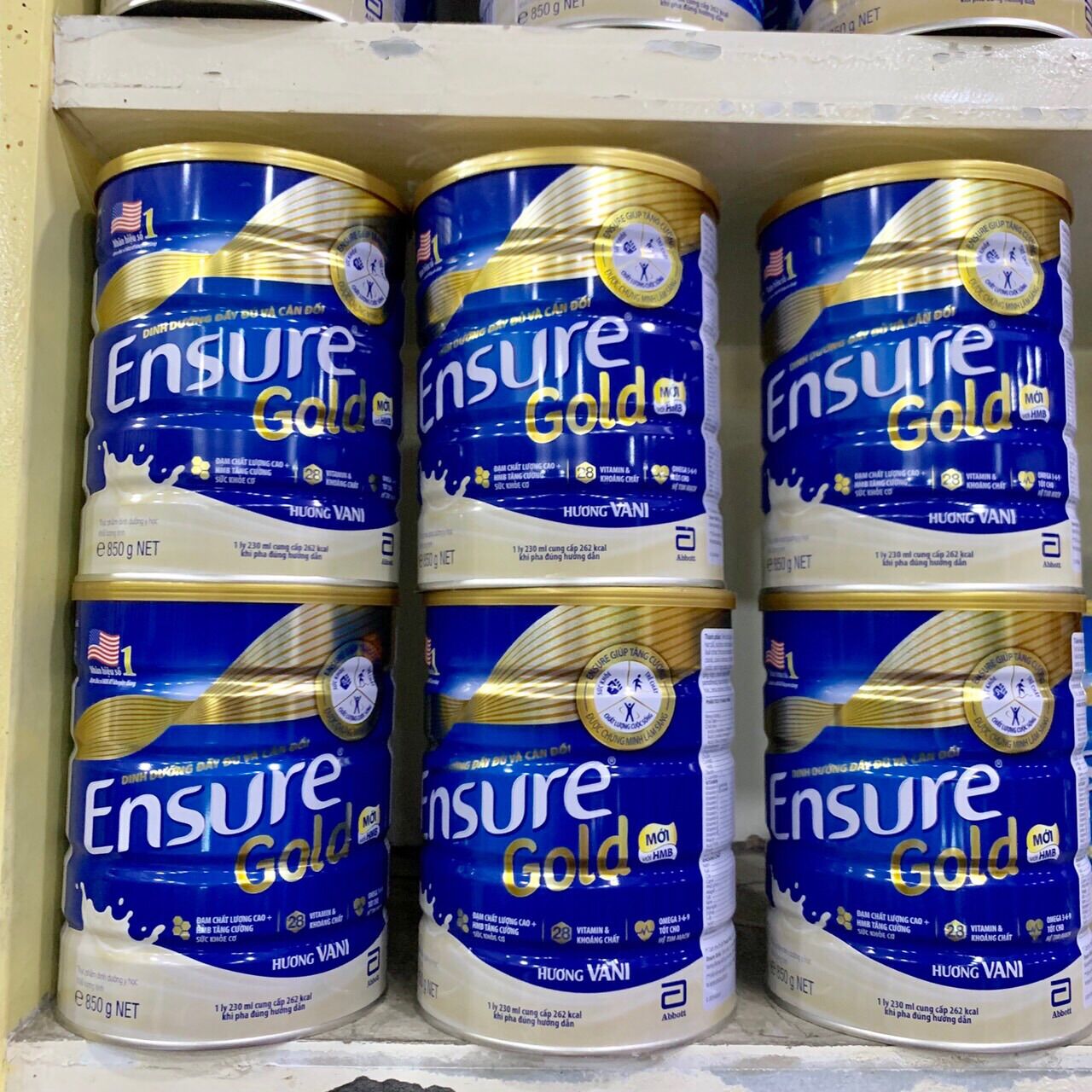 Sữa bột ensure gold hương vani lon 850g