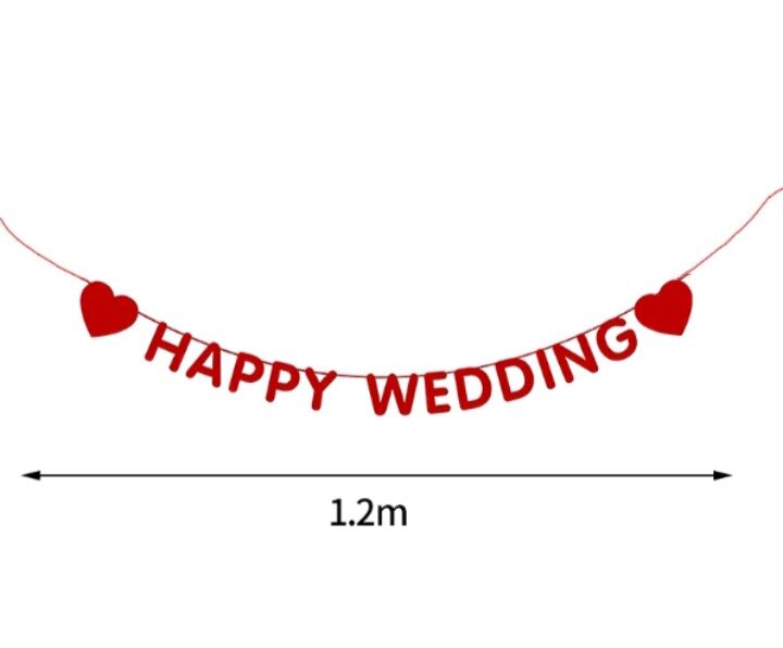 Dây treo chữ happy wedding trang trí đám cưới