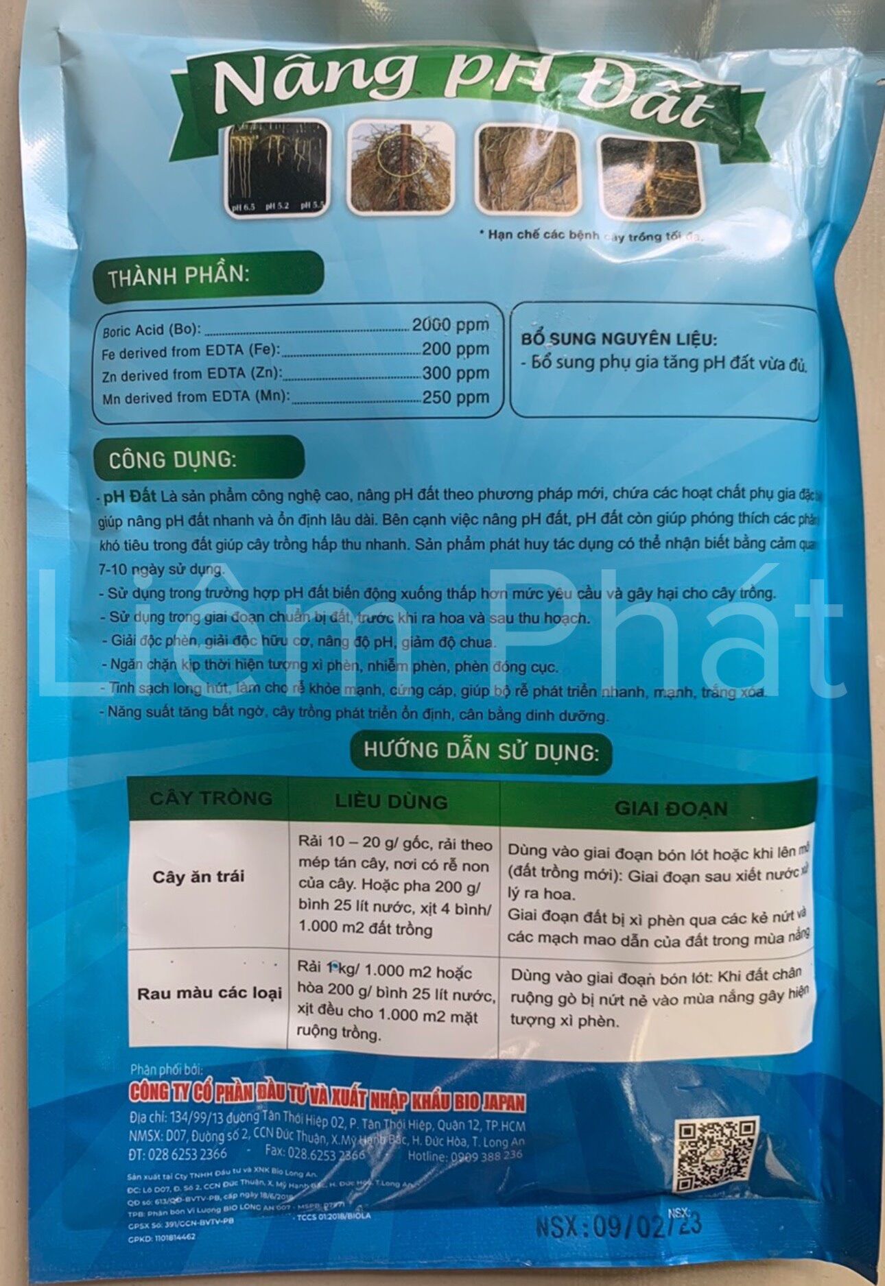 1 gói nâng pH đất (1kg) thương hiệu quả cầu lửa