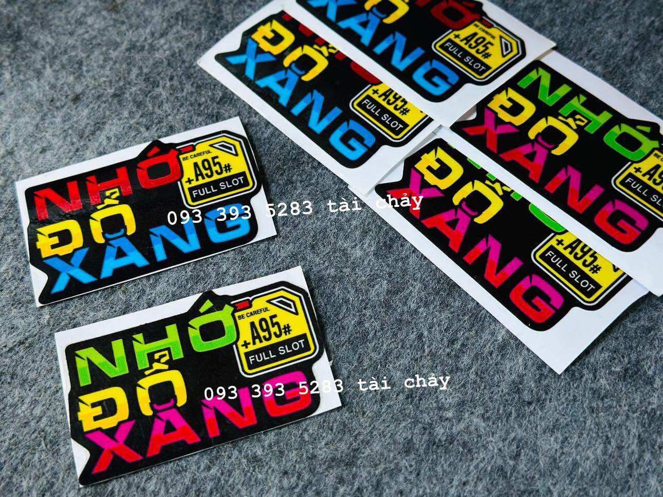 [ 1 MIẾNG ] TEM STICKER " NHỚ ĐỔ XANG " VER 2 DÁN TRANG TRÍ XE
