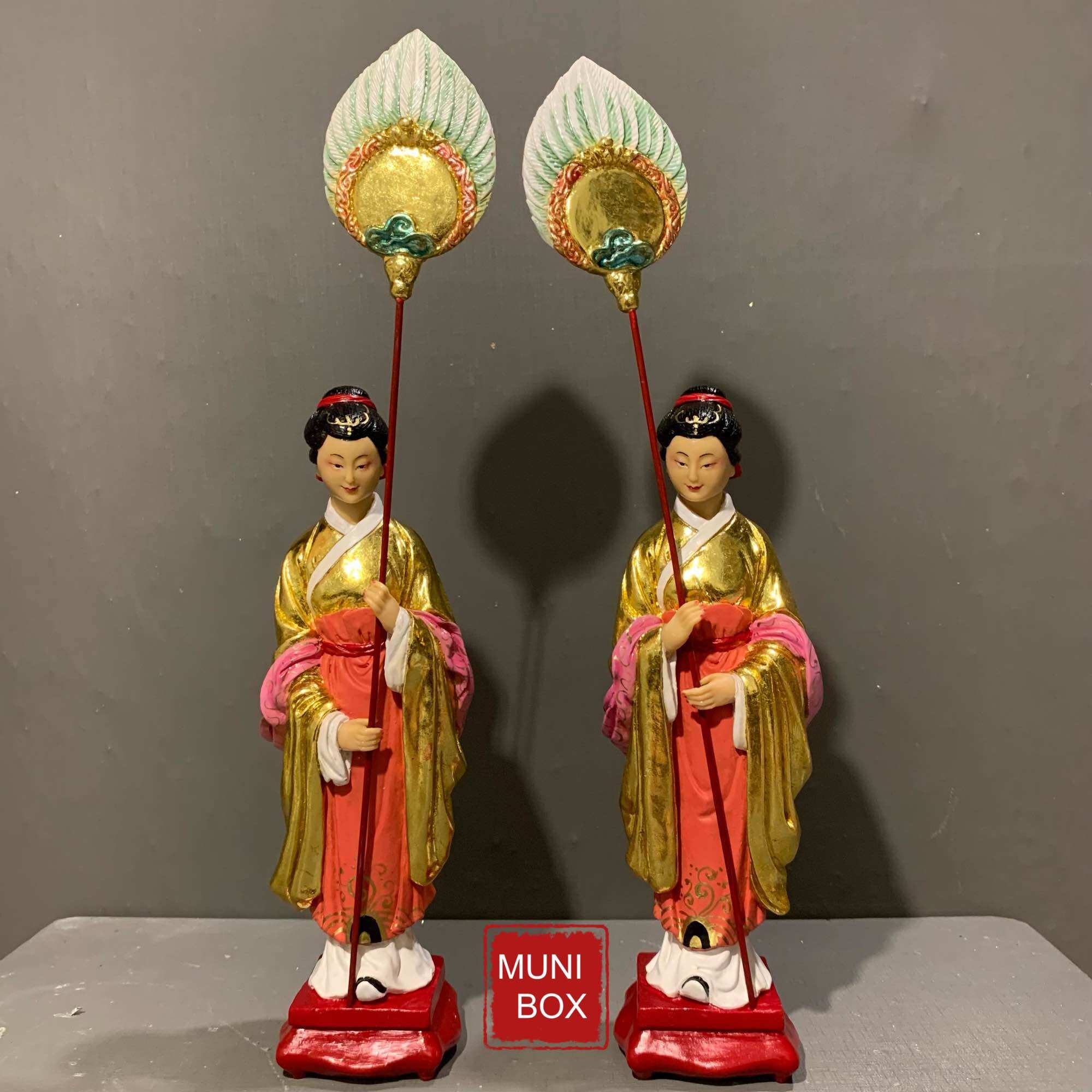 Bộ tượng hầu Thánh Mẫu 31cm