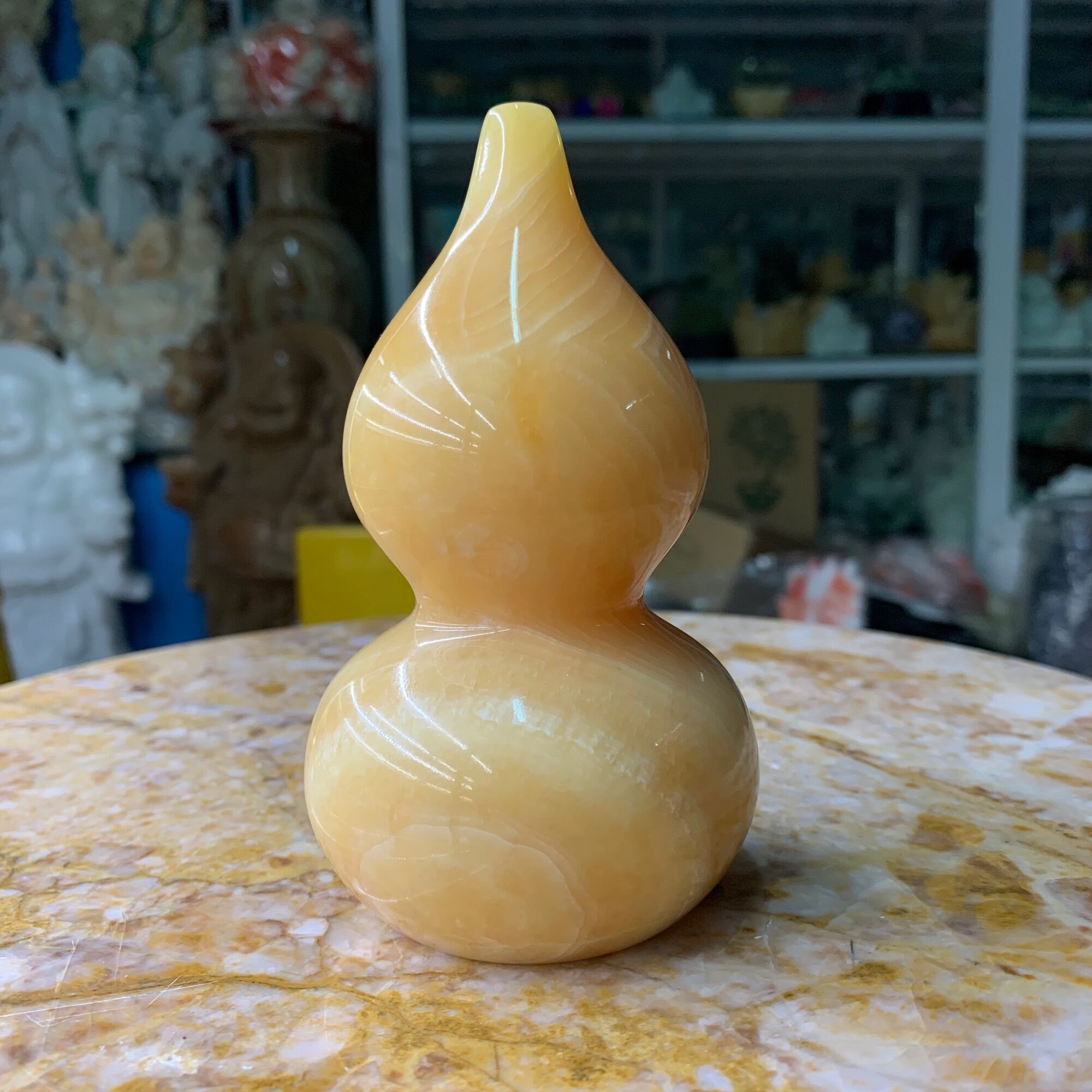 Quả hồ lô đá ngọc hoàng long - cao 12cm