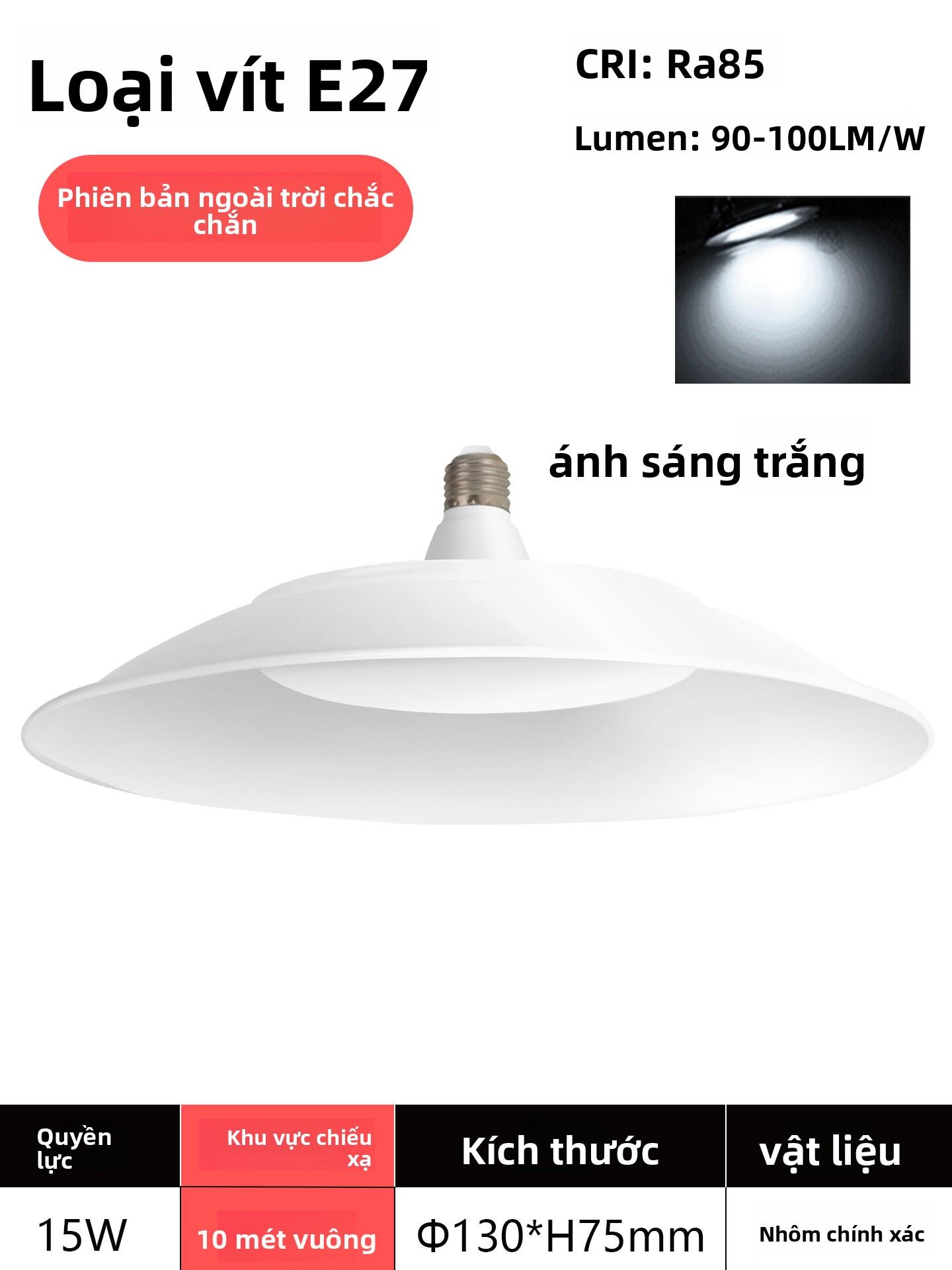 WANLIYANG | Đèn LED E27 Chống Nước & Sáng