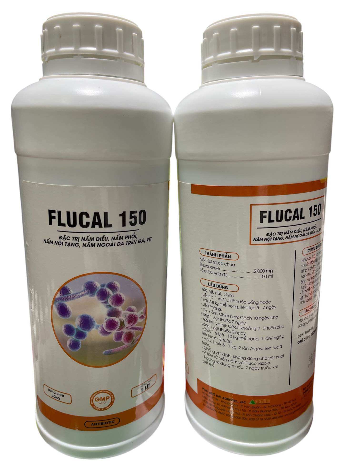 1 lít Flucal 150 - nấm diều, nấm phổi, nấm nội tạng, nấm ngoài da trên gà vịt - Fluconazole