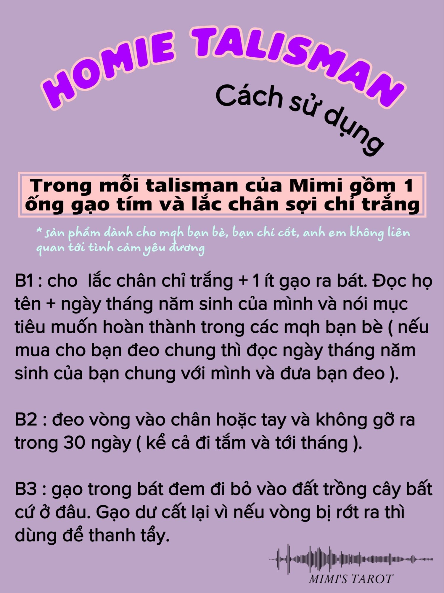 HOMIE TALISMAN - ống gạo tím